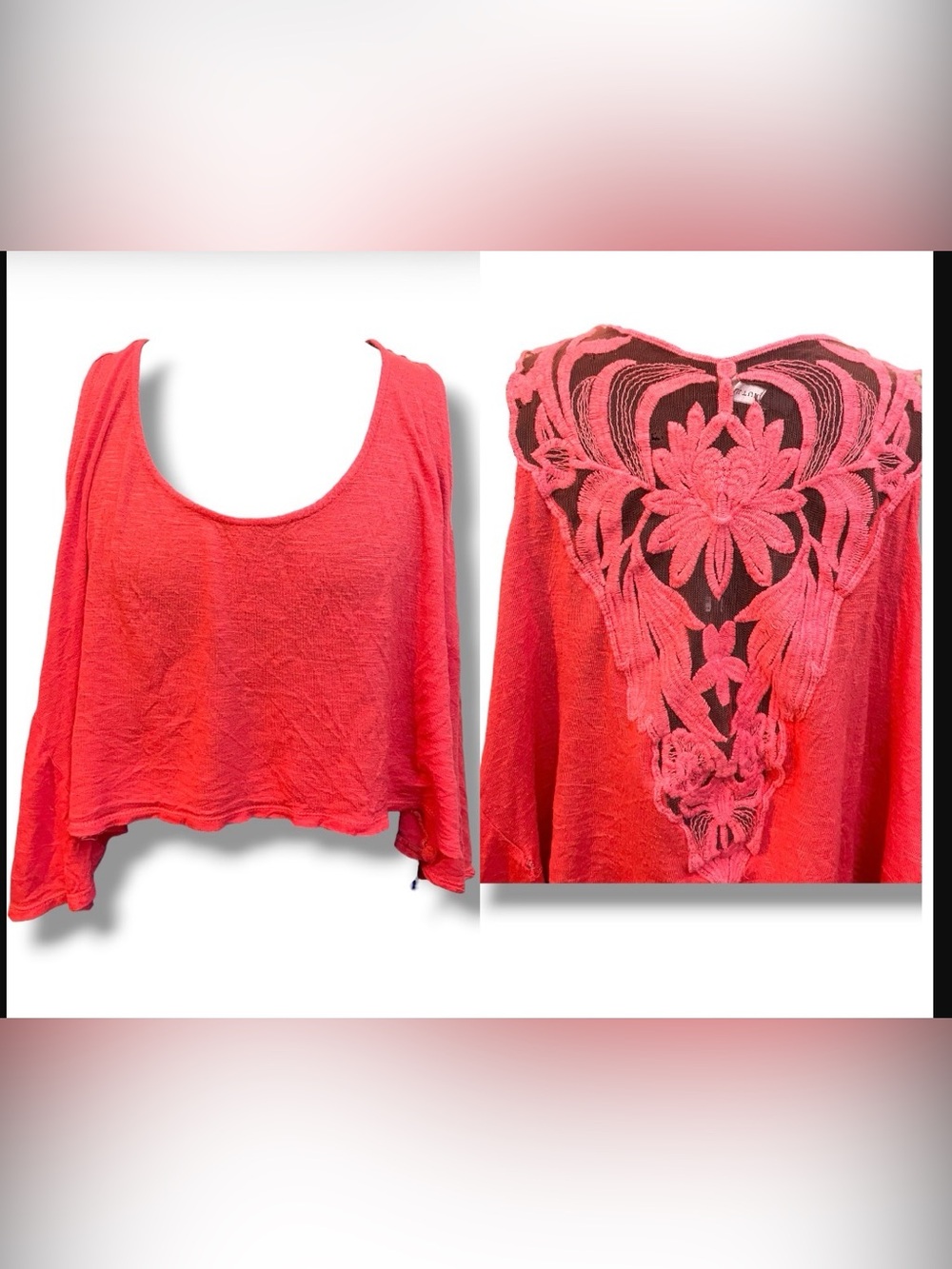 Orange Crop Top with Beautiful Lace Back Detail